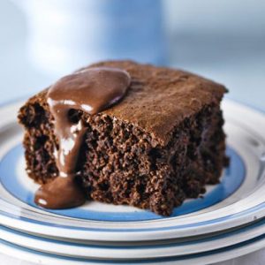 Sponge Cake With Chocolate Custard